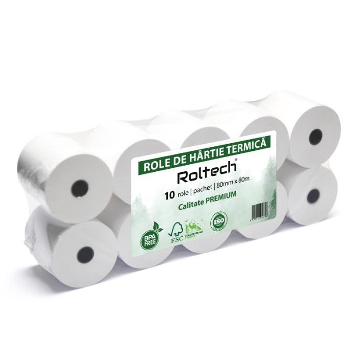 Role hartie termica ROLTECH, 80mm x 80m, non-BPA