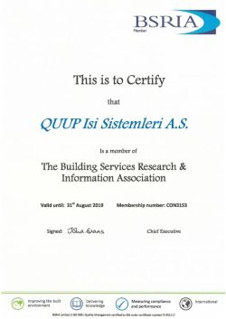 QUUP Certified from BSRIA as a member.