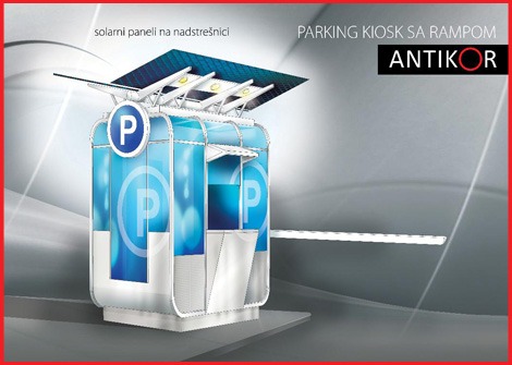 Parking kiosk with ramp (Solar powered kiosk)