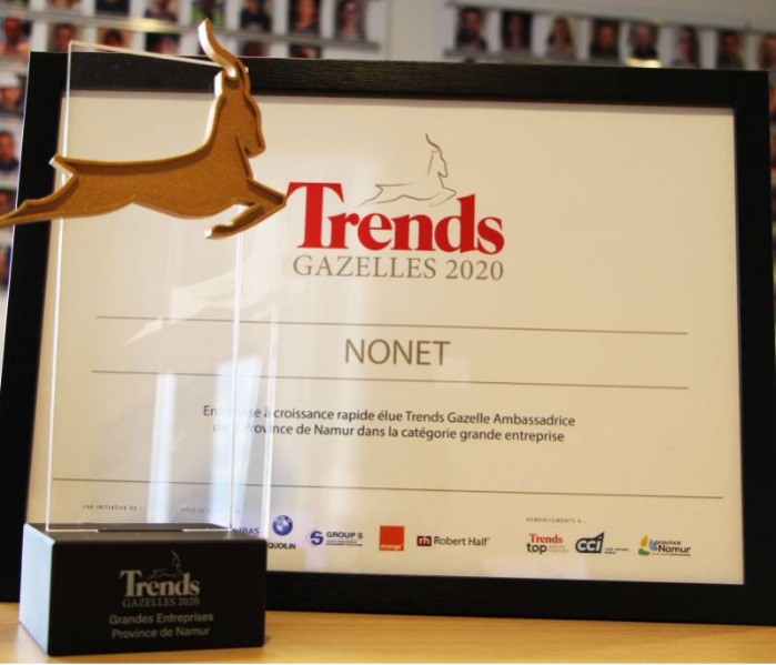 Nonet remporte le prix Trends Gazelles 2020