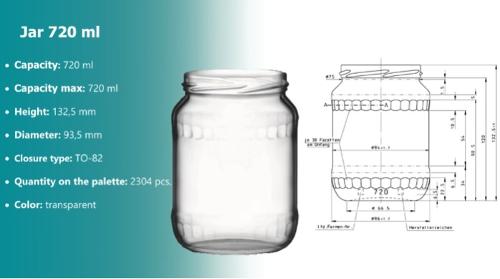 Borcane de sticla 720 ml cu transport inclus in pret